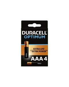 Батарейка Алкалиновая Optimum Aaa 1 5v Упаковка 4 Шт Б0056021 Duracell