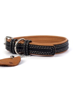Ошейник Soft кожаный для собак черный верх 15 мм 27 36 см Collar