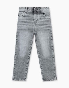 Серые джинсы Straight с эластичным поясом для мальчика Gloria jeans