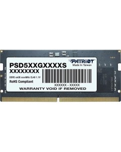 Оперативная память Patriot DDR5 16GB 4800MHz SO DIMM PSD516G480081S DDR5 16GB 4800MHz SO DIMM PSD516 Patriòt