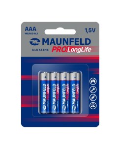 Батарейка PRO Long Life Alkaline ААА LR03 MBLR03 BL4 4 шт Maunfeld