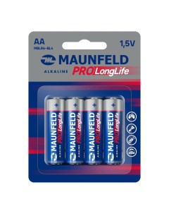 Батарейка PRO Long Life Alkaline AA LR6 MBLR6 BL4 4 шт Maunfeld