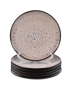Тарелка десертная керамика 6 шт 20 см круглая Глэнс HMN230212A SI P Daniks