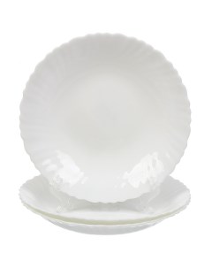 Тарелка суповая стеклокерамика 3 шт 21 5 см 620 мл круглая LHSP85 белая Daniks