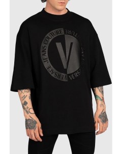 Хлопковая футболка с принтом Versace jeans couture