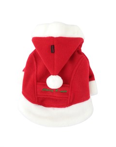 Куртка для собак с капюшоном новогодняя Santa красная 4L 55см Южная Корея Puppia
