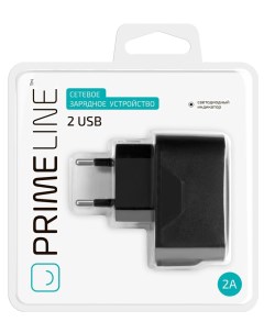 Сетевое зарядное устройство 2 USB 2 1 A 2309 black Prime line