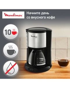 Капельная кофеварка Subito Inox FG360830 Black Moulinex