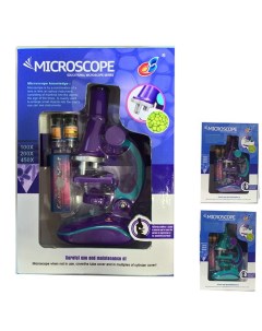 Микроскоп детский 100х увеличение 3 объектива аксессуары кор в ассорт Наша игрушка