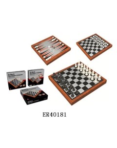 Настольная игра 3в1 шахматы шашки нарды магнит игр поле 27х27см кор Наша игрушка