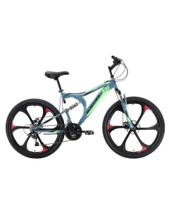 Велосипед Totem FS 26 D 2022 20 серый черный зеленый Black one