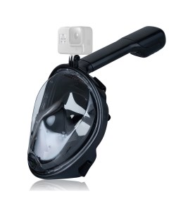 Маска для снорклинга Free Breath с креплением для экшн камеры черная размер L XL Nobrand