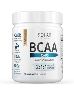 Аминокислоты BCAA 2 1 1 в капсулах 240 шт Solab