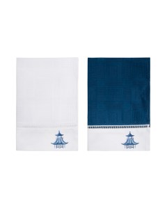 Комплект полотенец вафельных с вышивкой Пагода 40х70 см 2 шт Bellehome