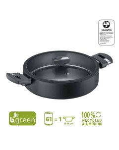 Сковорода сервир с крышкой b green Alu Recycled Induction 0015446106 Berndes