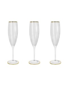 Набор бокалов для шампанского Пиза золото хрусталь 6шт 150мл SM2103 GAL Same