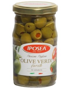 Оливки с перцем ипосея 290г ст б Iposea