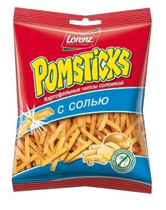 Чипсы картофельные Pomsticks с солью соломкой 40 г Lorenz