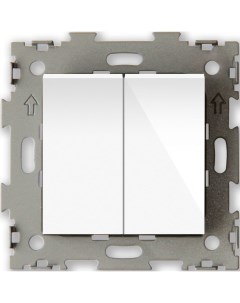Выключатель двухклавишный проходной переключатель белый Эстетика GL W102 PWCG Cgss
