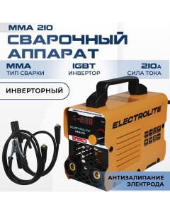 Сварочный инверторный аппарат MMA 210 210 А 140 250 В 4 мм электрод Electrolite