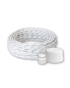 Комплект Силовой кабель белый 2х2 5 50м Изолятор Распаечная коробка Retro electro