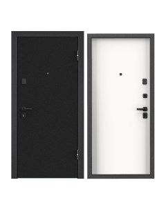 Дверь входная Torex для квартиры металлическая Terminal C 860х2050 правый черный белый Torex стальные двери
