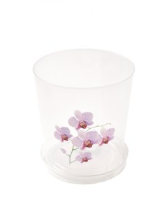 Цветочный горшок для орхидеи с поддоном М1603 1 2 л прозрачный 1 шт Альтернатива