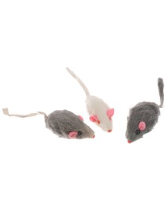 Мягкая игрушка для кошек мышь из натурального меха с погремушкой 5 см Ebi
