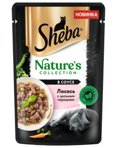 Влажный корм для кошек Nature s Collection лосось и горох 28x75 г Sheba