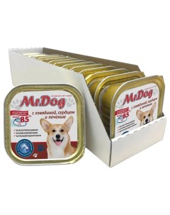 Консервы для собак говядина сердце печень 10шт по 300г Mr. dog