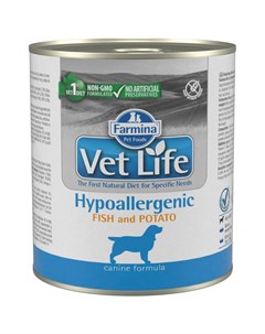 Консервы для собак Vet Life Hypoallergenic рыба и картофель 300г Farmina