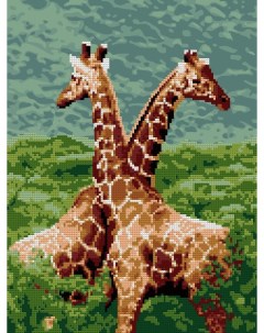 Алмазная мозаика 30 х 40 см Жирафы частичное заполнение Лори
