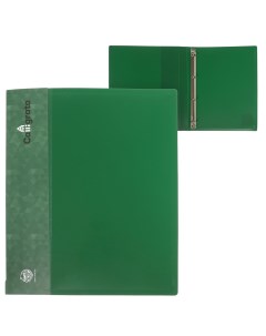 Папка на 4 кольцах а4 25 мм 700 мкм внутренний карман карман на корешок зеленая Calligrata