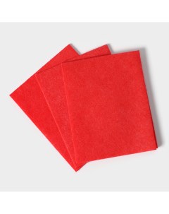 Салфетки вискозные универсальные тряпки для уборки 3 шт 30 38 см цвет красный Доляна
