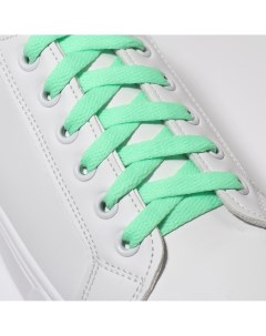 Шнурки для обуви пара плоские 8 мм 120 см цвет мятный Onlitop
