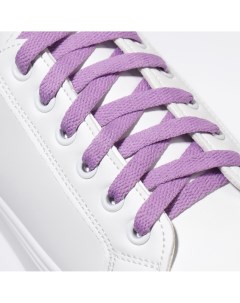 Шнурки для обуви пара плоские 8 мм 120 см цвет лавандовый Onlitop