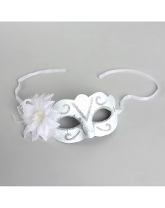 Карнавальная маска с узором с цветком цвет белый Страна карнавалия