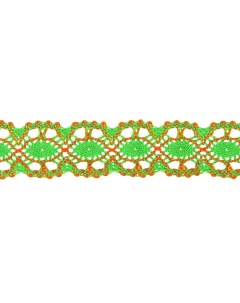 Тесьма плетеная оранжево зеленая в рулоне 20 метров Страна карнавалия