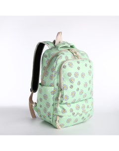 Рюкзак на молнии сумка косметичка цвет зеленый Nobrand