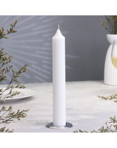 Свеча цилиндр с гранями 25х3 5 см белая 10 ч Nobrand
