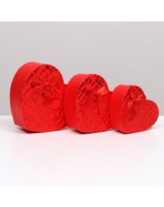 Набор коробок 3 в 1 сердца красный i love you 21 х 19 х 9 15 5 х 14 х 6 см Nobrand