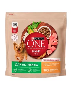 Mini Сухой корм для активных собак мелких и карликовых пород при активном образе жизни с курицей и р Purina one