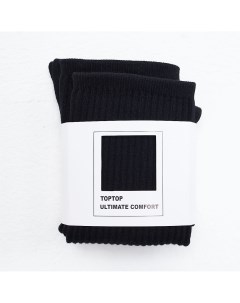 Чёрные высокие носки с логотипом Toptop