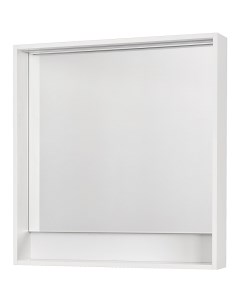 Зеркало шкаф Капри 80 с подсветкой белый глянцевый Aquaton