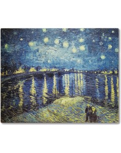Картина на стену Винсент Ван Гог Звёздная ночь над Роной 30х24см Woodartstore