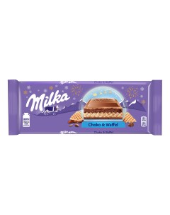 Шоколад молочный с шоколадной начинкой и вафлей 300 г Milka