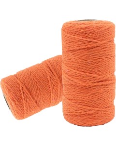 Шпагат хлопковый 2мм х 100м 4шт цвет оранжевый шпагат для вязания Kraftcom