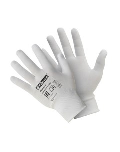 Перчатки для точных работ полиэстер полиуретановое покрытие 9 L белые Fiberon