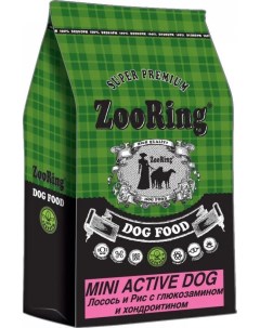 Сухой корм для собак Mini Active Dog лосось рис глюкозамин 700 г Zooring