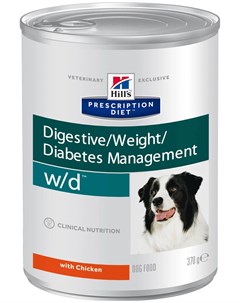 Влажный корм для собак Prescription Diet w d Digestive при диабете курица 370 г Hill`s